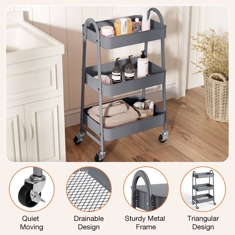 Storage On Wheels: Versatile Rolling Cart for Any Space