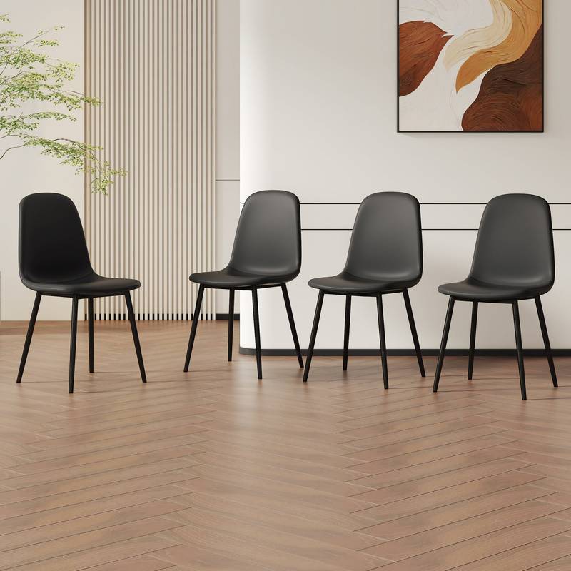 Sleek Black Dining Chair Set - Modern Comfort in Every Seat!