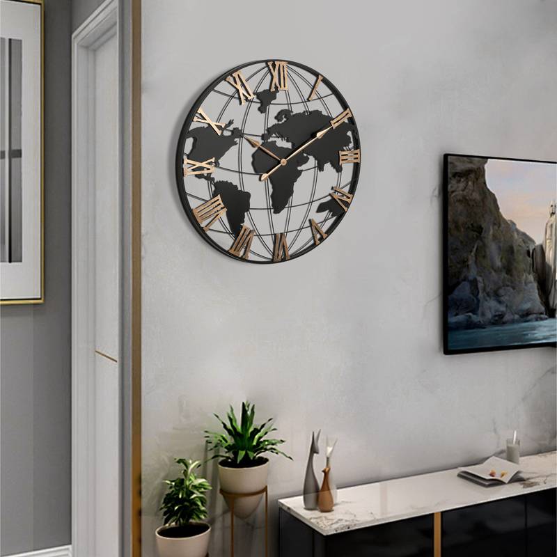 Vintage-Inspired World Map Wall Clock