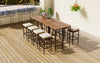 Charming Acacia Outdoor Bistro Set with Cushions