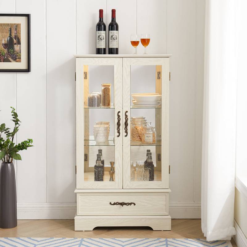 Illuminated Curio Cabinet with Adjustable Shelves