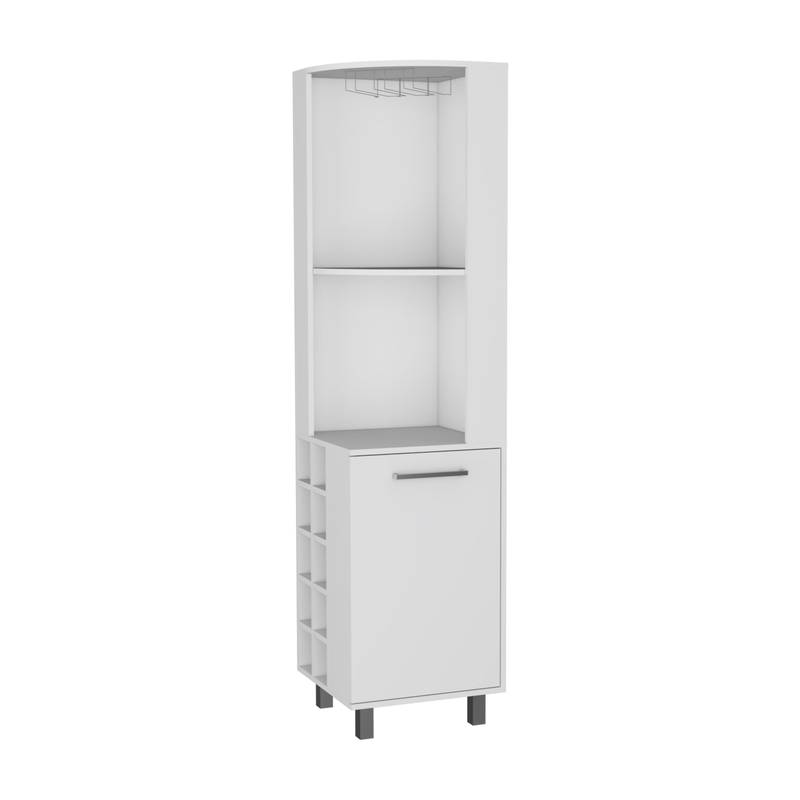 Leah’s White Corner Bar with Wine Rack