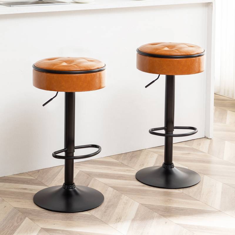 Stylish Swivel Bar Stools - Set of Two