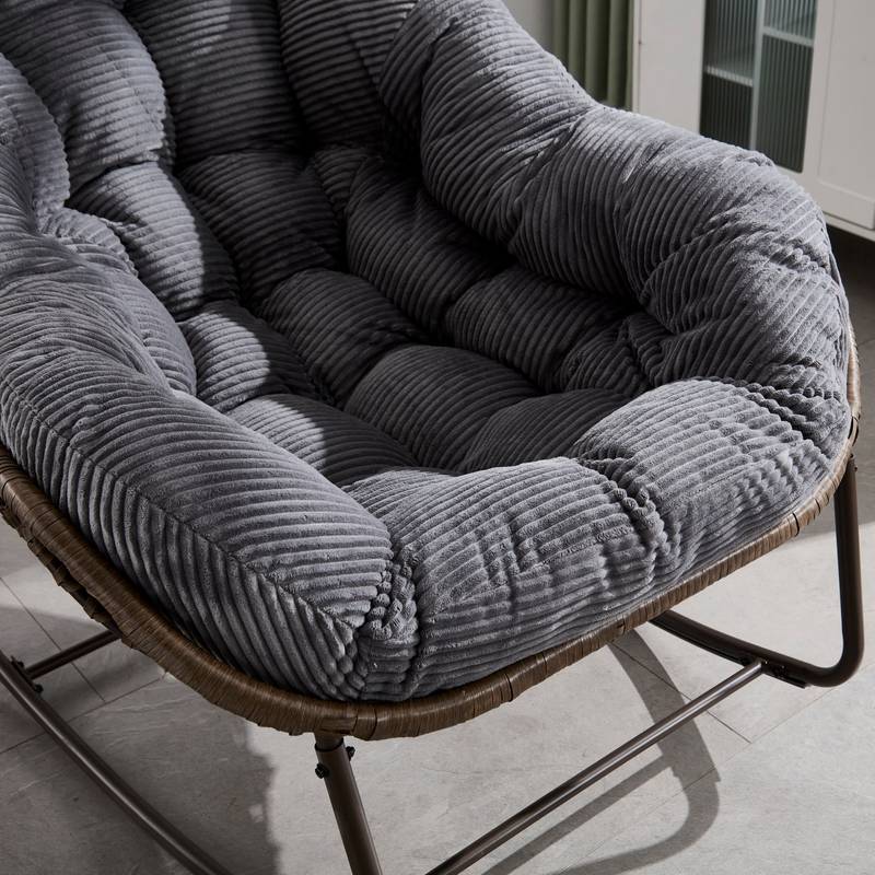 Cozy Rattan Rocker Chair for Outdoor Relaxation
