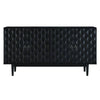 Sleek Black Sideboard with Stylish Curved Doors and Silver Handles