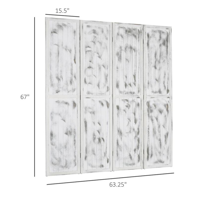 Chic White Folding Room Divider