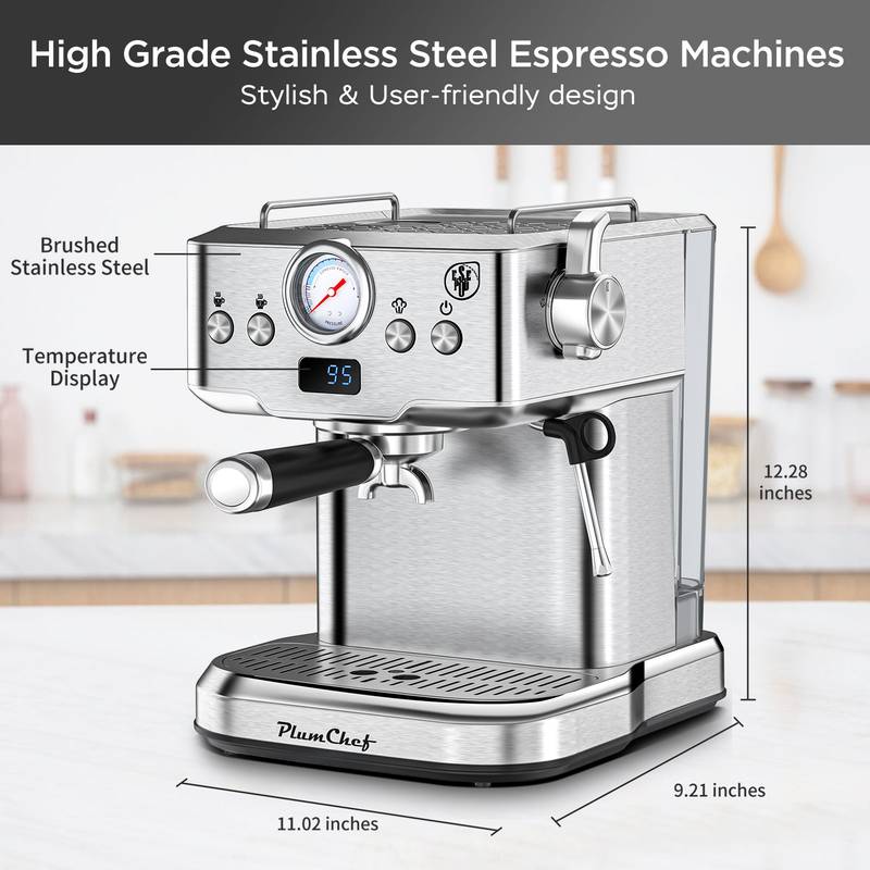 BrewMaster Pro Espresso Maker with Frother - Perfect for Cappuccinos and Lattes!