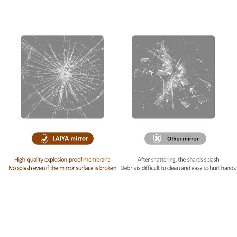 Elegant Round Corner Full Body Mirror - Stylish & Safe for Any Room