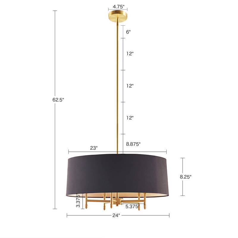 Chic Black Drum Chandelier