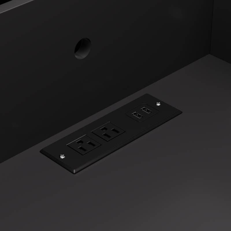 Sleek Nightstand with Charging Hub & LED Glow