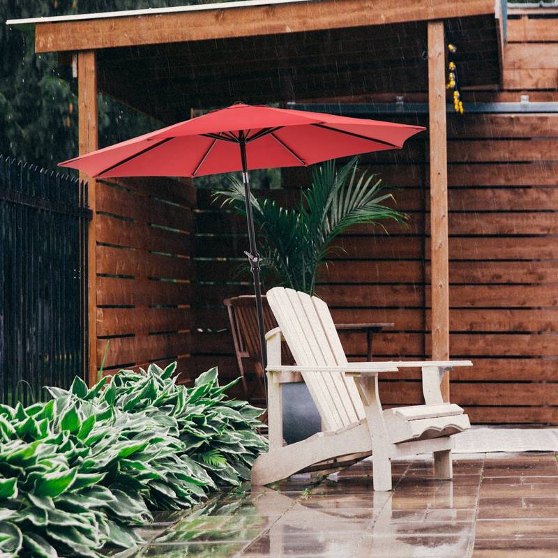 SunnyShade Red Patio Umbrella - Tilt & Crank for Easy Enjoyment!