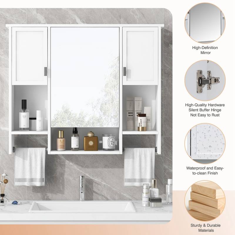 Sleek Wall-Mounted Bathroom Storage & Mirror Cabinet