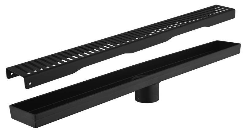 Sleek Linear Shower Drain with Easy-Clean Grate and Hair Strainer