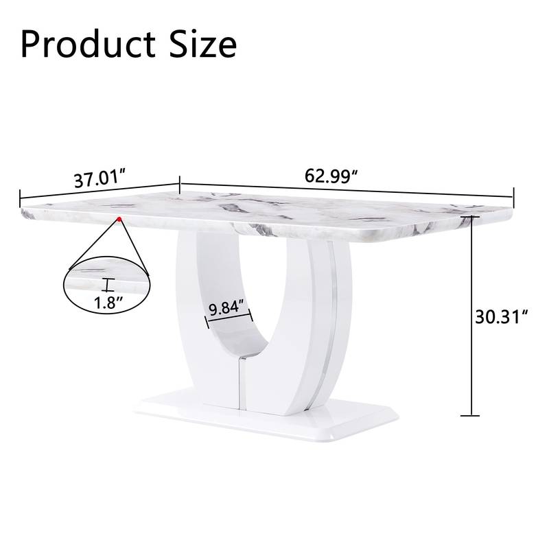 Sleek White Table Top