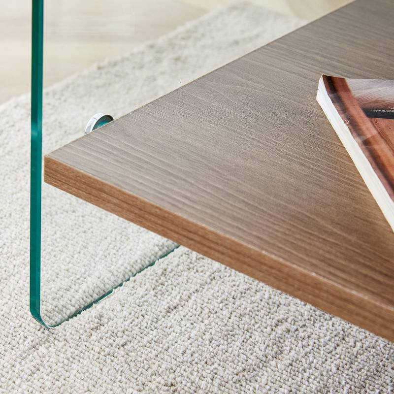 Chic Glass-Top Nightstand with Drawers