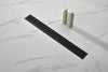 Sleek Linear Shower Drain with Easy-Clean Grate and Hair Strainer