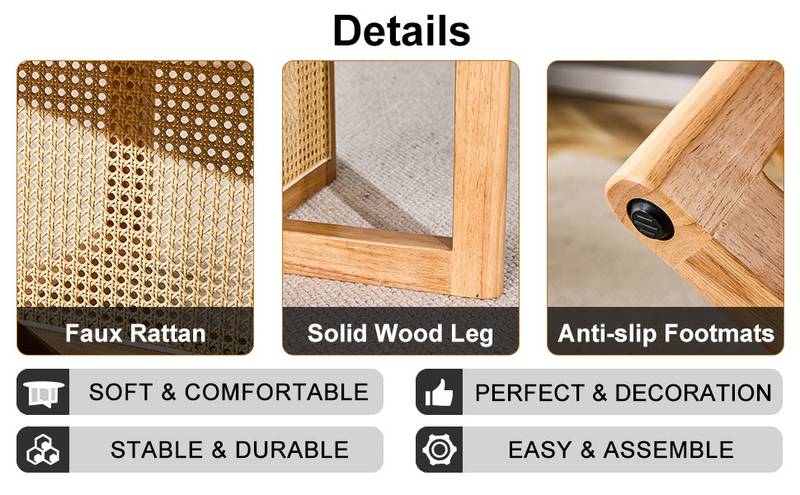 Chic Rattan-Accent Coffee Table