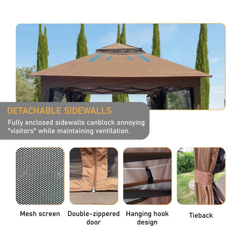 Cozy Pop-Up Canopy Gazebo with Netting and Soft Top