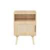 Chic Rattan Nightstand with Open Shelf - Perfect for Small Spaces