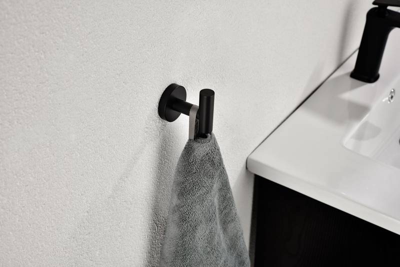 Sleek Black Wall Hooks - No Drill, Stylish & Functional!