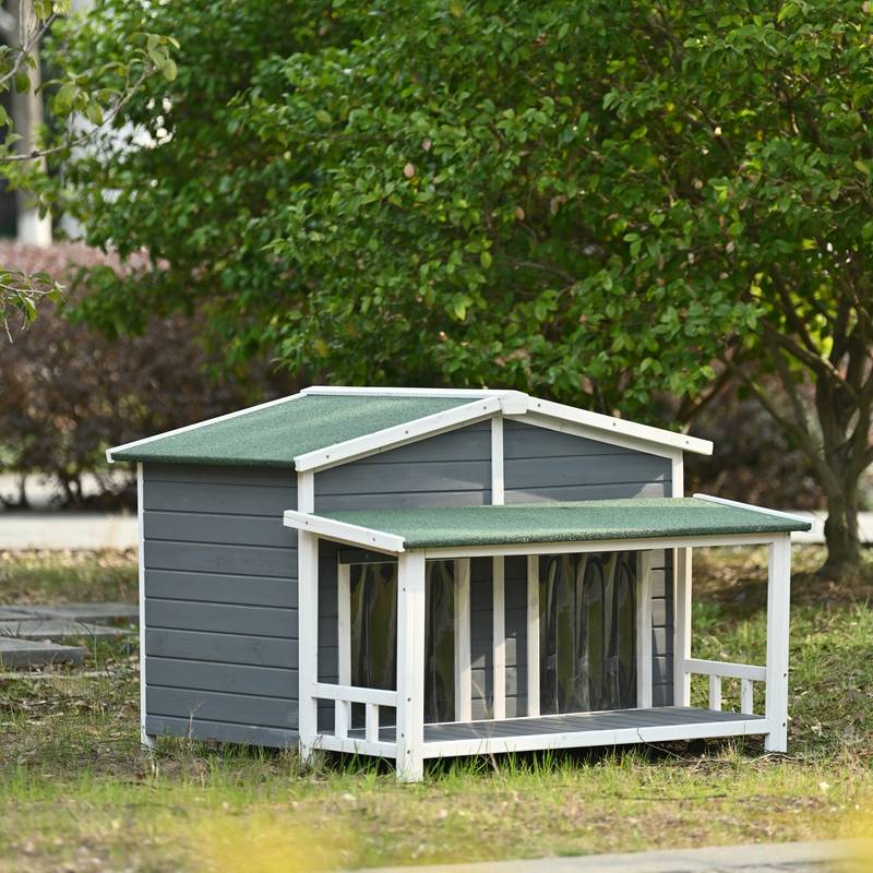 Cozy Cabin Dog House with Porch