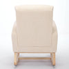 Cozy Rocking Chair with Wood Legs & Adjustable Footrest