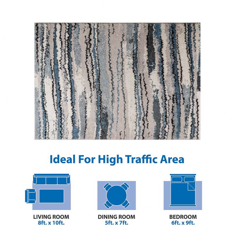 Flowing Watercolor Stripe Rug