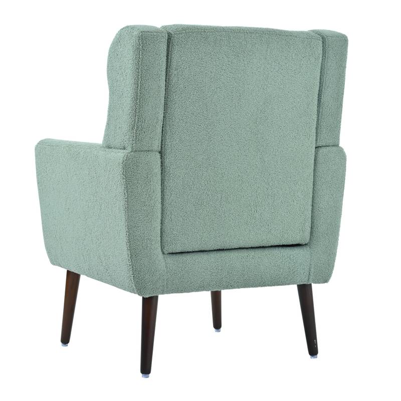 Cozy Teddy Accent Chair - Stylish Lounge Armchair in Light Green