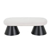 Stylish Beige Upholstered Bench with Black Legs