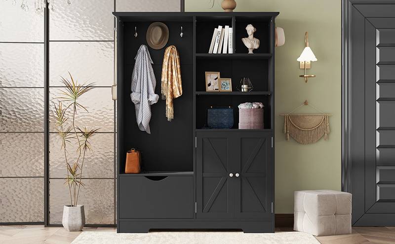 Chic Hallway Organizer with Bench and Storage