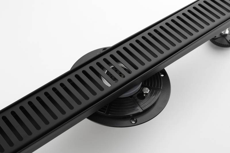 Sleek Linear Shower Drain with Easy-Clean Grate and Hair Strainer
