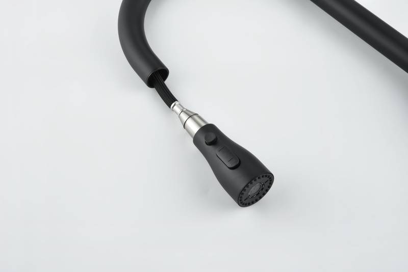 Sleek Matte Black Pull-Down Kitchen Faucet