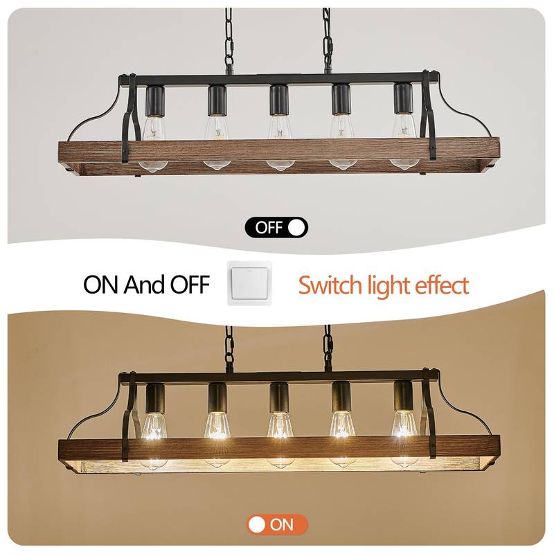 Rustic Elegance Pendant Light – Adjustable Modern Chandelier for Any Room