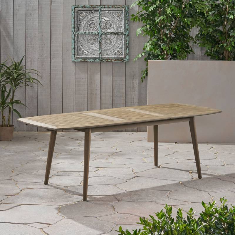 Stylish Gray Expandable Acacia Dining Table