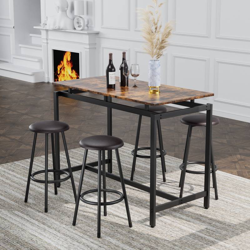 Chic Bar Table Set with Stools