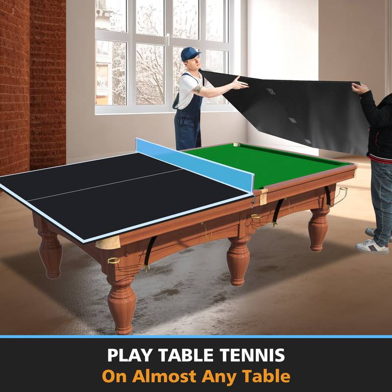 Portable Black Ping Pong Table Top for Indoor Fun