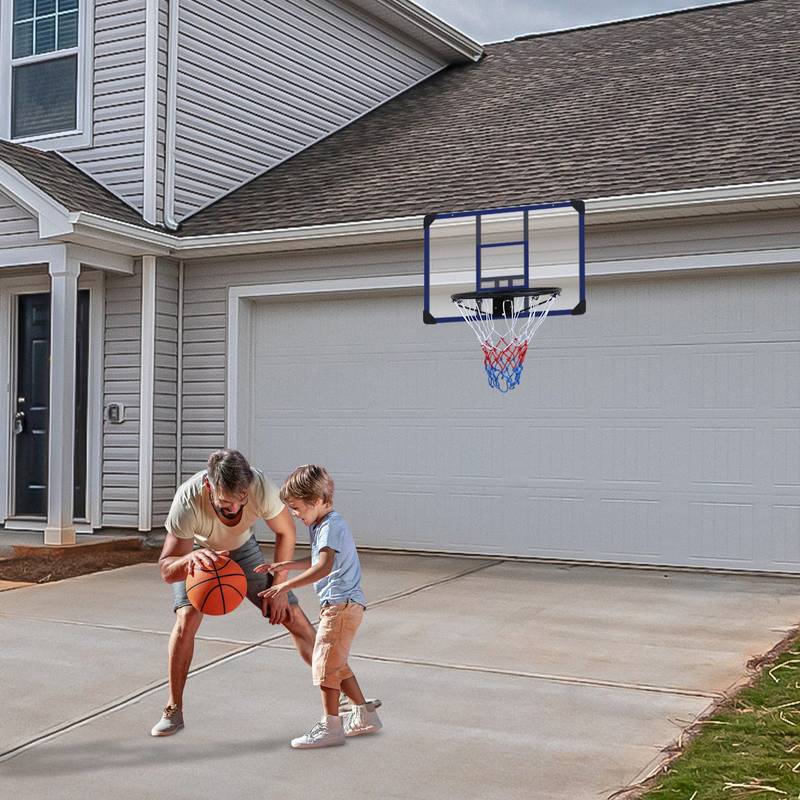 Foldable Indoor-Outdoor Basketball Hoop with Shatterproof Back