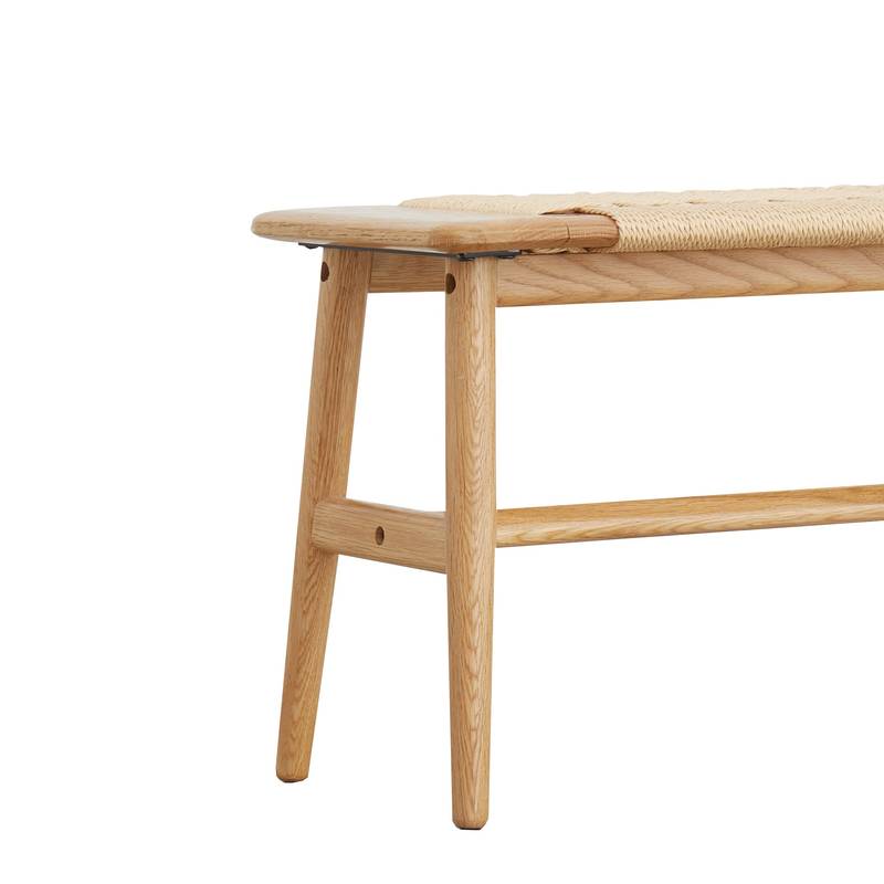 Cozy Woven Oak Bench