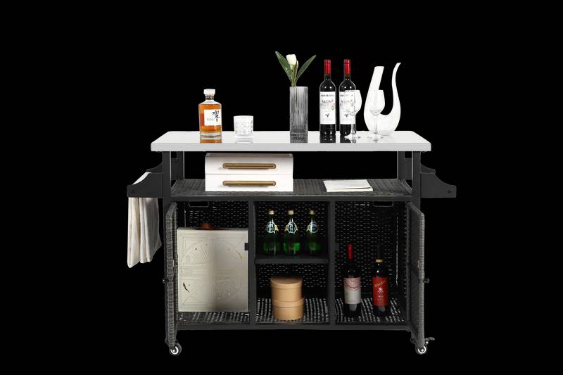Stylish Rolling Outdoor Bar Cart