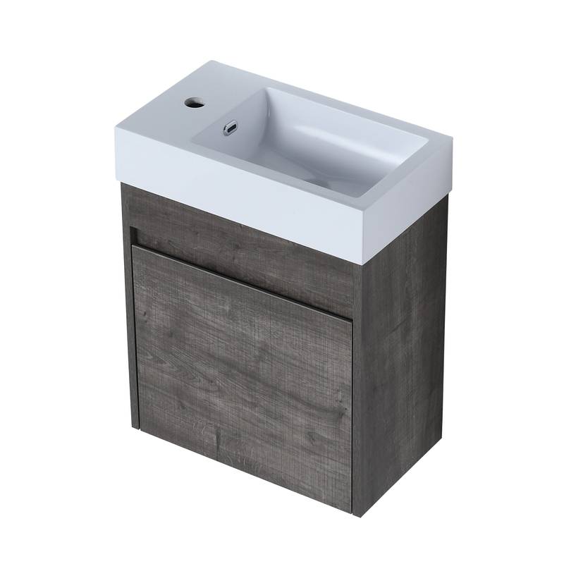 Elegant Wall-Mounted Vanity with Soft-Close Cabinet and Sleek Sink