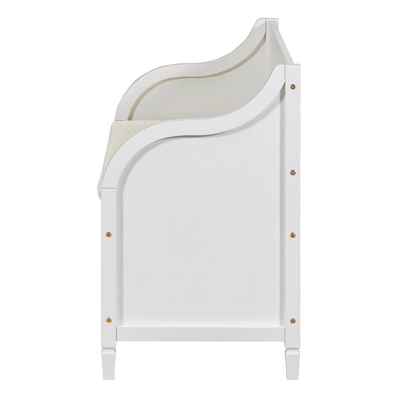 Rustic Charm Storage Bench with Safety Hinge