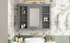 Sleek Wall-Mounted Mirror Cabinet with Open Shelves