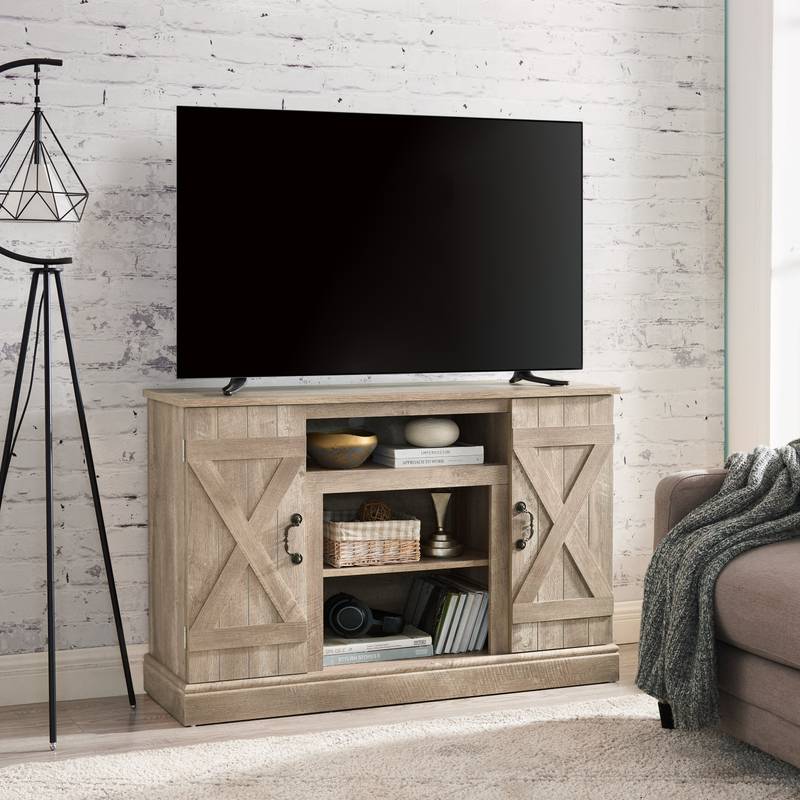 Charming Farmhouse TV Stand with Versatile Storage