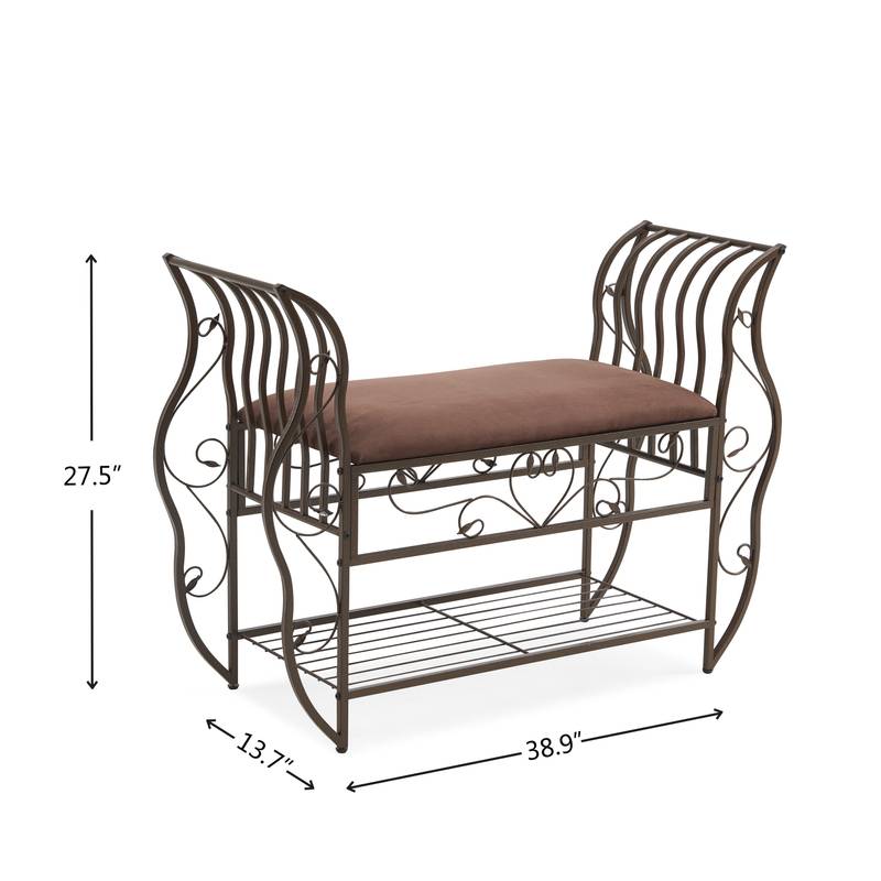 Chic Upholstered Bed Bench with Arms