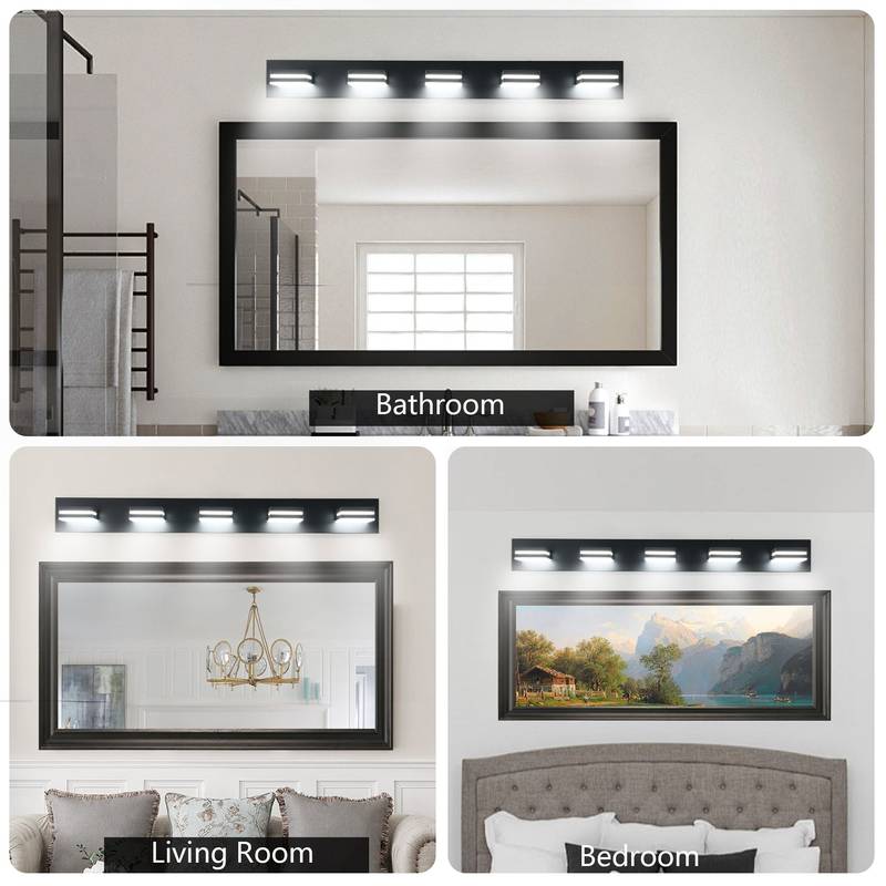 Sleek Black LED Vanity Light