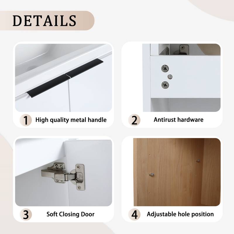 Chic Soft-Close Bathroom Vanity with Sink and Shelves