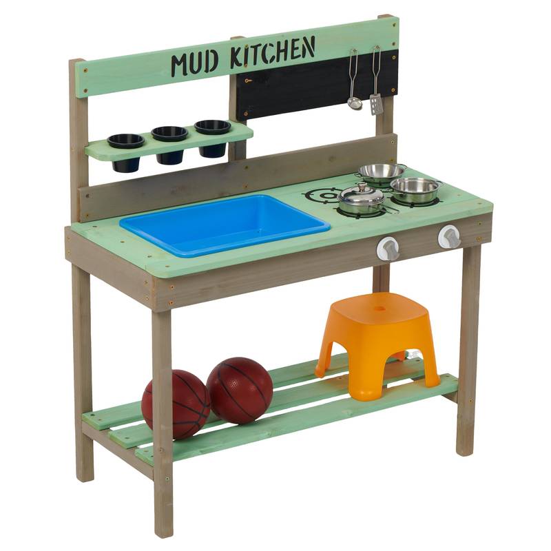 Outdoor Wooden Play Kitchen & Water Set for Kids