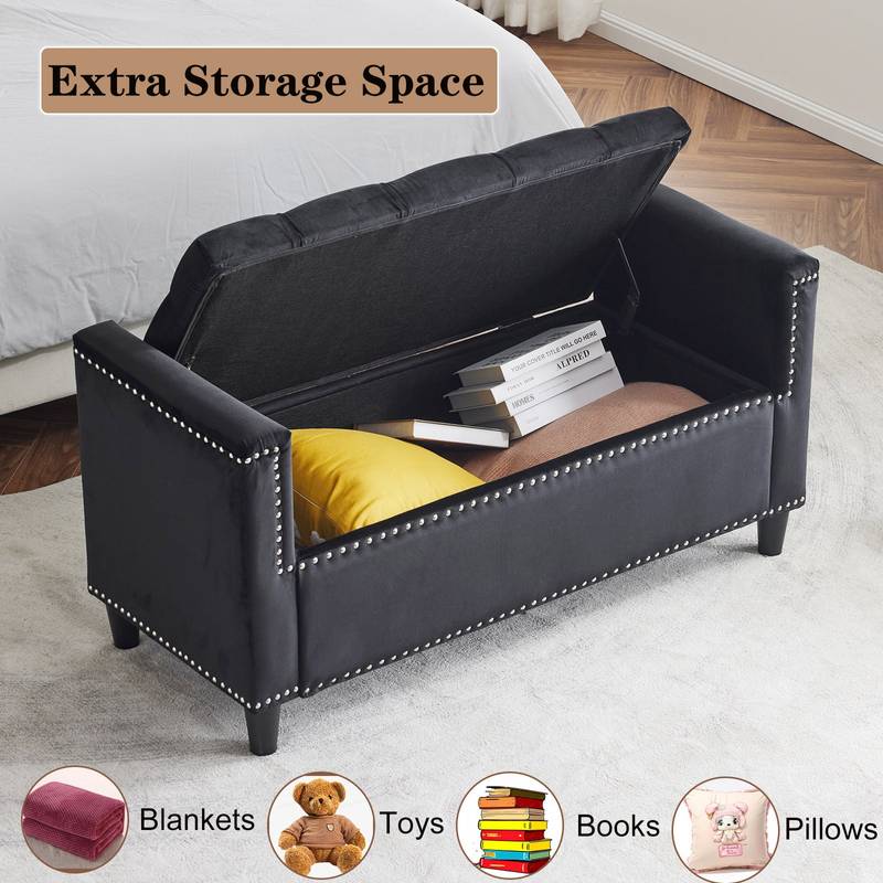 Velvet Charm Entryway Bench