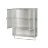 Stylish Glass Door Storage Cabinet with Towel Rack