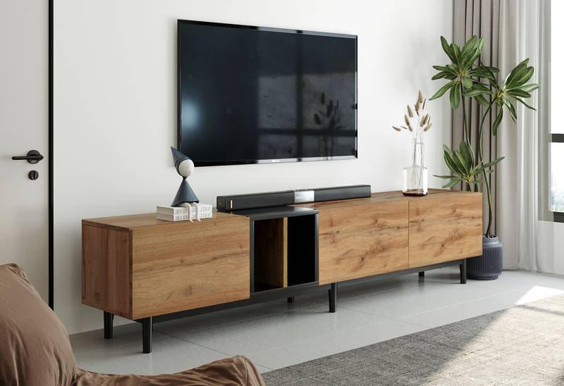 Sleek TV Stand with Ample Storage for Effortless Entertainment